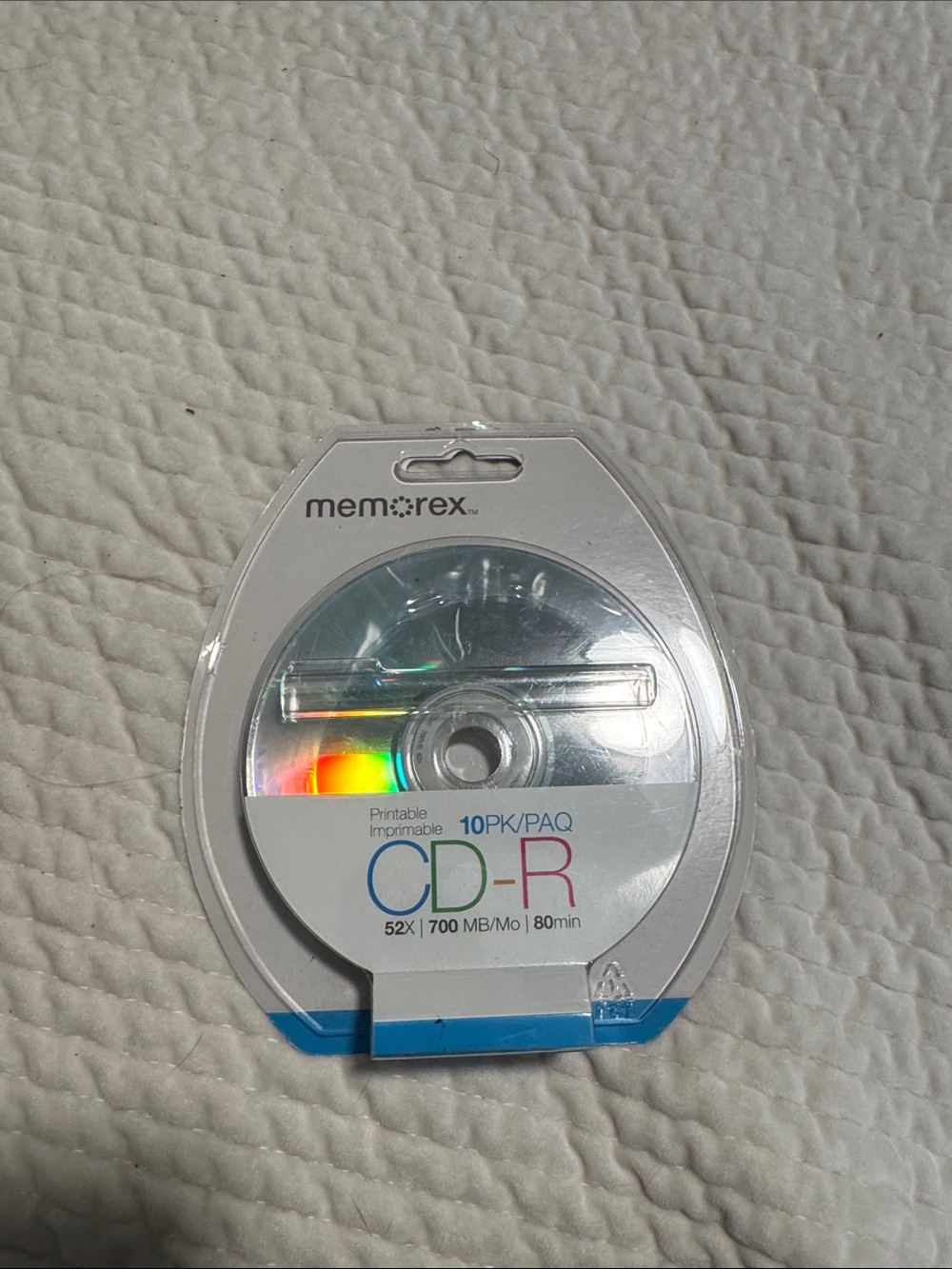 NWOT Memorex Printable CD-R 10-Pack - Silver Disc